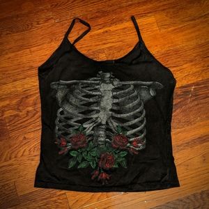 3/$20 Ribcage and roses tank